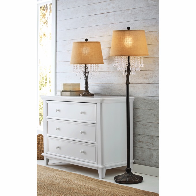 Crystal-Encrusted Lamp with Cascading Crystals, , large