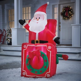 Lit Santa Pop-Up Inflatable Outdoor Holiday Décor, , large