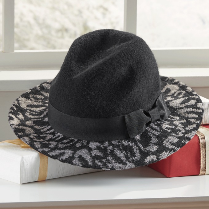 Leopard Brimmed Hat, , large