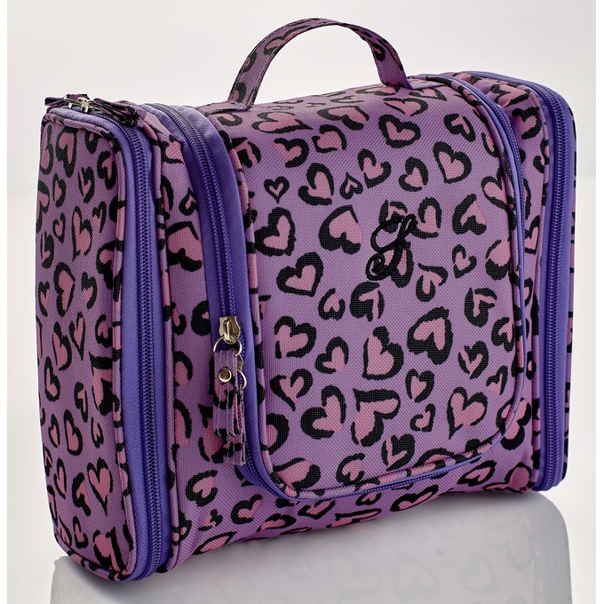 Personalized Extra-Large Hanging Toiletry Bag, Heart, large