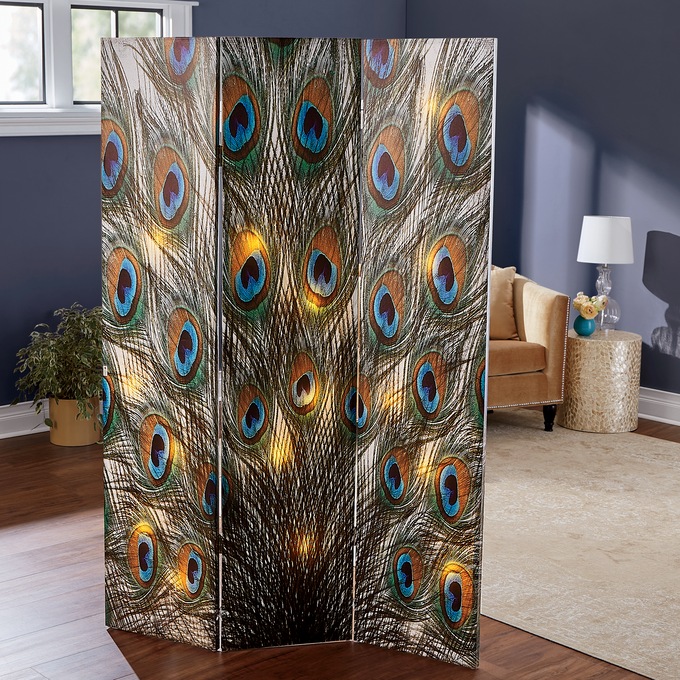 Lit Peacock Room Screen, , large