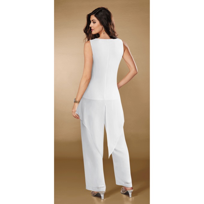 Devi Pant Set with Cowl-Neck Top and Flare-Leg Pants, , large
