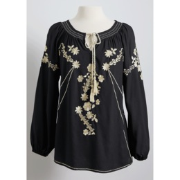Solid Embroidered Tunic, , large