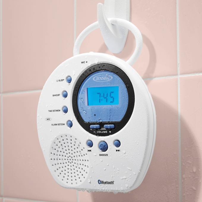 JENSEN Shower Clock Radio with Bluetooth Speaker , , large