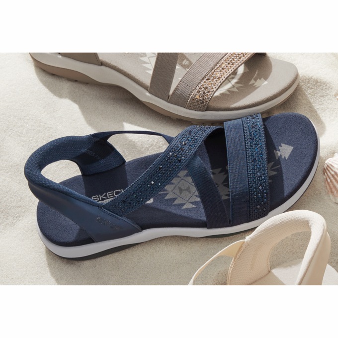 Skechers Women's Slip-Ins Reggae Slim Summer Sparkle Sandal, , large