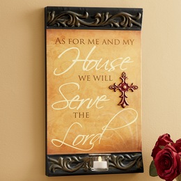 Serve The Lord Plaque with Votive, , large