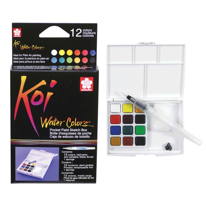 Sakura Koi Watercolor Pocket 12-Color Field Sketch Box Set, , large