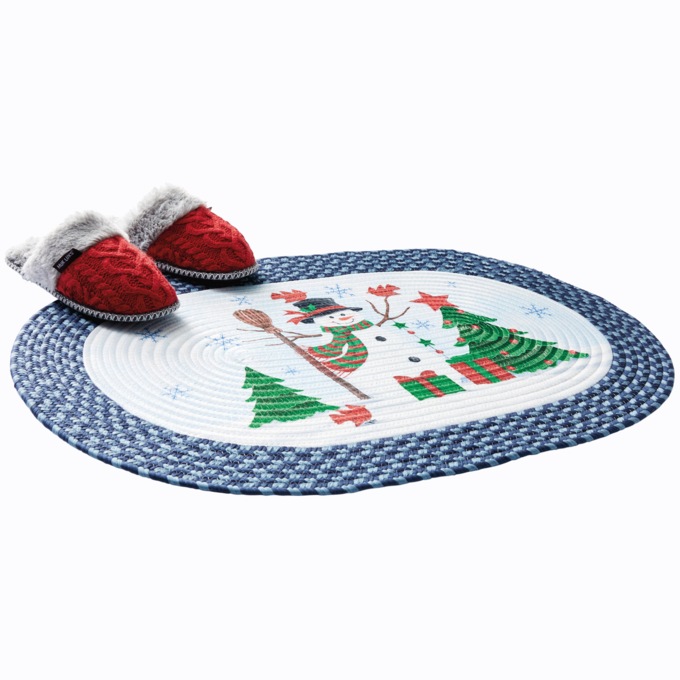 Snowman Braided Kitchen Mat - 20" x 30", , large