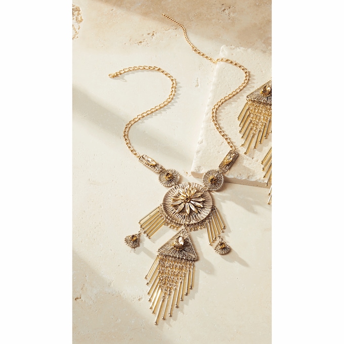 Crystal Thread Drop Long Necklace & Earrings - Buy Both and Save, , large