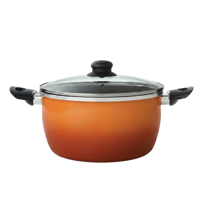Gradient 10-Piece Aluminum Cookware Set, Orange, large