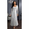Sylvie Sequin Lace Gown with Long Sleeves, , large