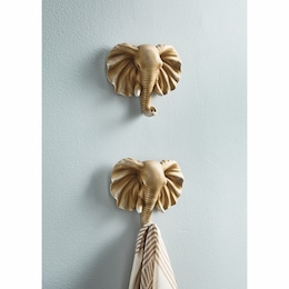 Set of 2 Elephant Wall Hooks, , large