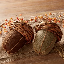 Fall Burlap Acorn D&amp;eacute;cor, , large