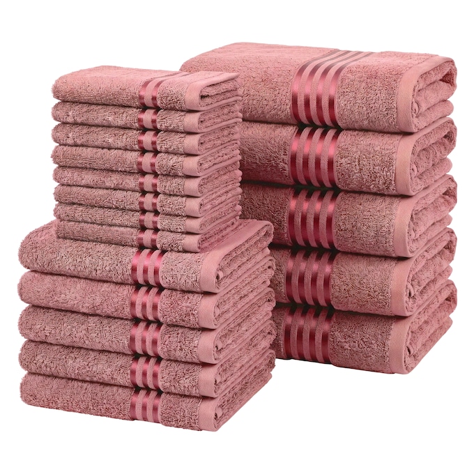 18-Piece Towel Set, Mauve, large