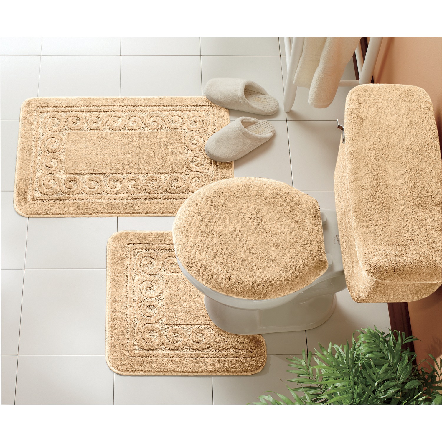 5Piece Scroll Bath Rug Set Seventh Avenue