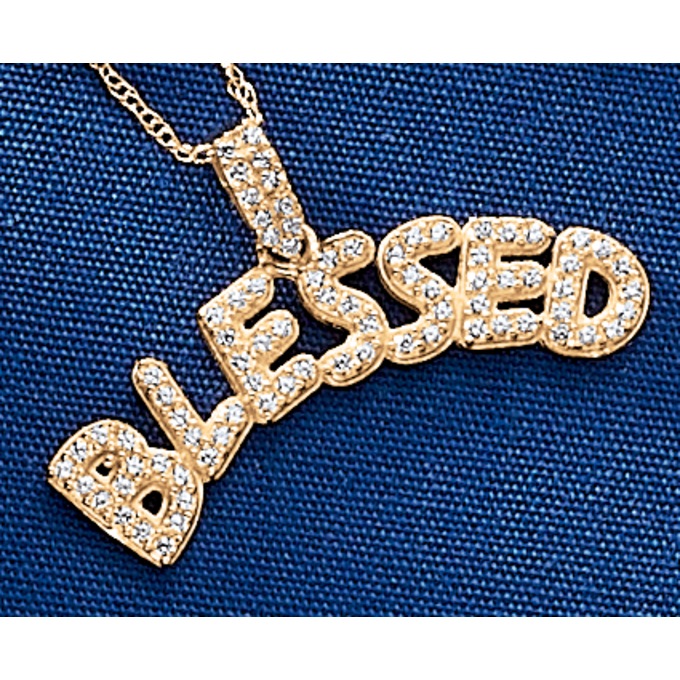 10K Gold Blessed Pendant, , large