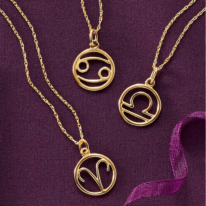 10K Gold Zodiac Pendant, , large