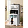 Katie Microwave Stand with Hutch, Black White, large