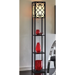 Eurico Floor Lamp with Shelves, , large