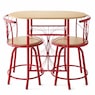 3-Piece Colorful Bistro Dining Set with Swivel Chairs, Red, large