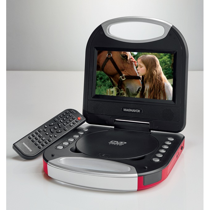 Magnavox 7" Portable DVD/CD Player, Red, large