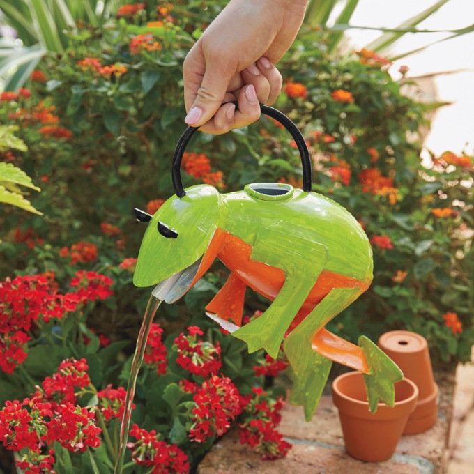Frog Love Watering Can, Green, large