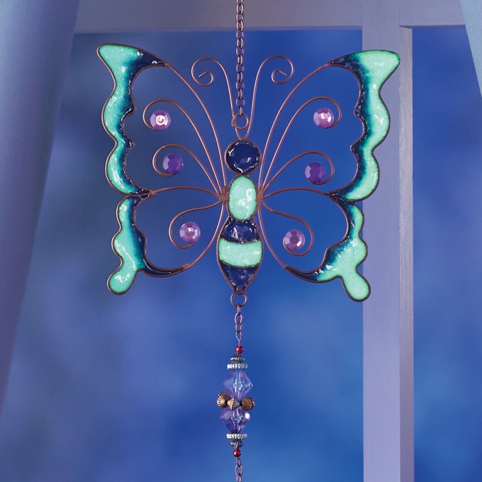 Glow-in-the-dark Butterfly Wind Chime, , large