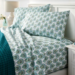 Paisley Printed Microfiber Sheet Set, , large