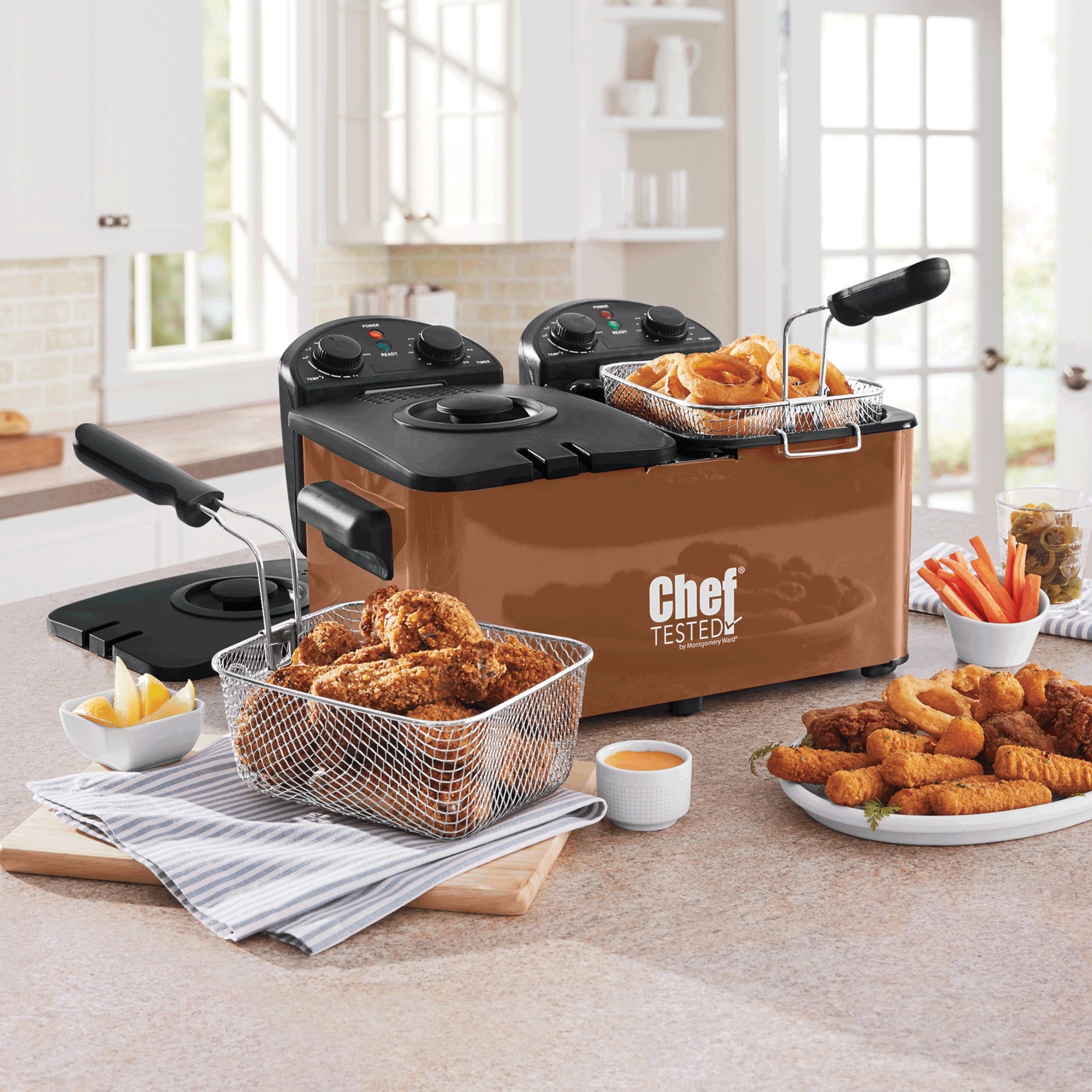 Chef Tested Double Tank Deep Fryer by Wards | Seventh Avenue