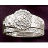 Diamond Round Cross Bridal Set, , large