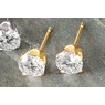 14K Gold Lab-Created Diamond Princess Solitaire Earrings, , large