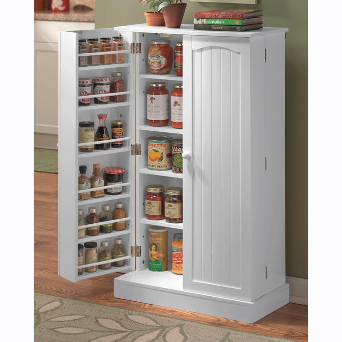 Double Door Pantry, White, large