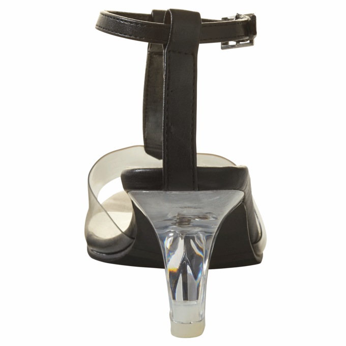 The Marnie Sandal with Rhinestone Strap and 2.5” Clear Acrylic Heel, , large