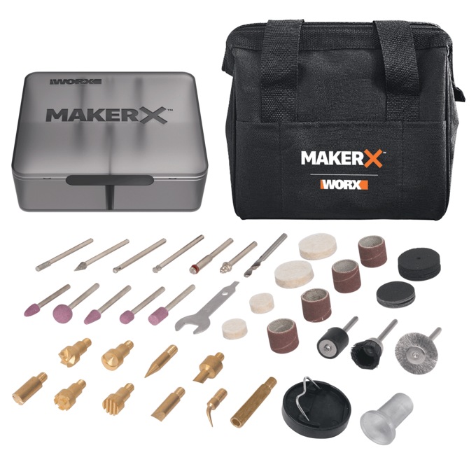 MAKERX 20-Volt Rotary Tool + Wood/Metal Crafter Kit by WORX, , large