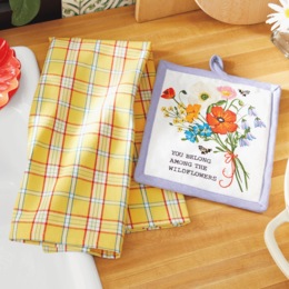 Wildflower Potholder &amp; Towel Set, , large