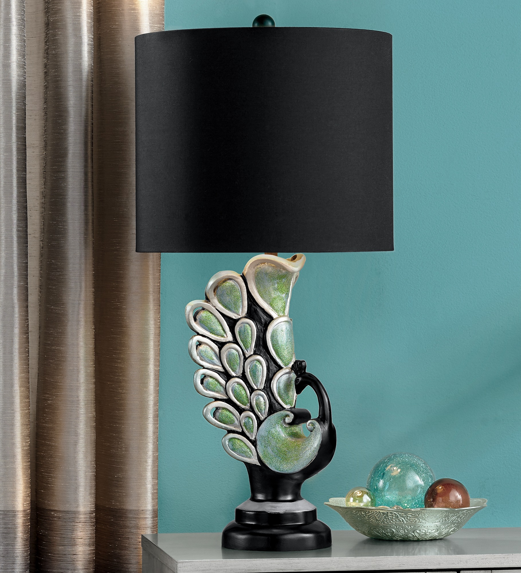 peacock table lamp