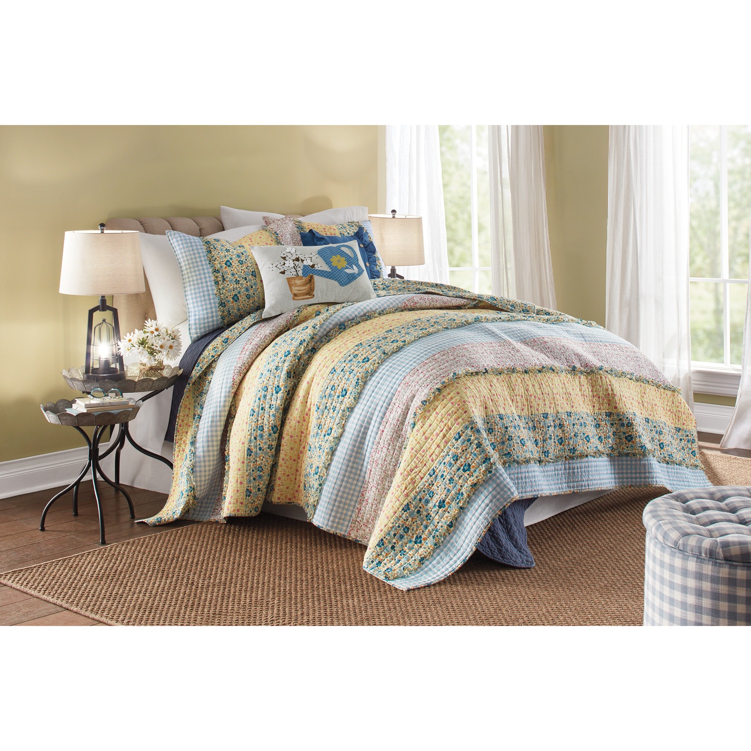 Bluebell Oversized Quilt and Sham | Seventh Avenue