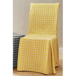 Gingham Check Dining Chair Cover with Ties, , large