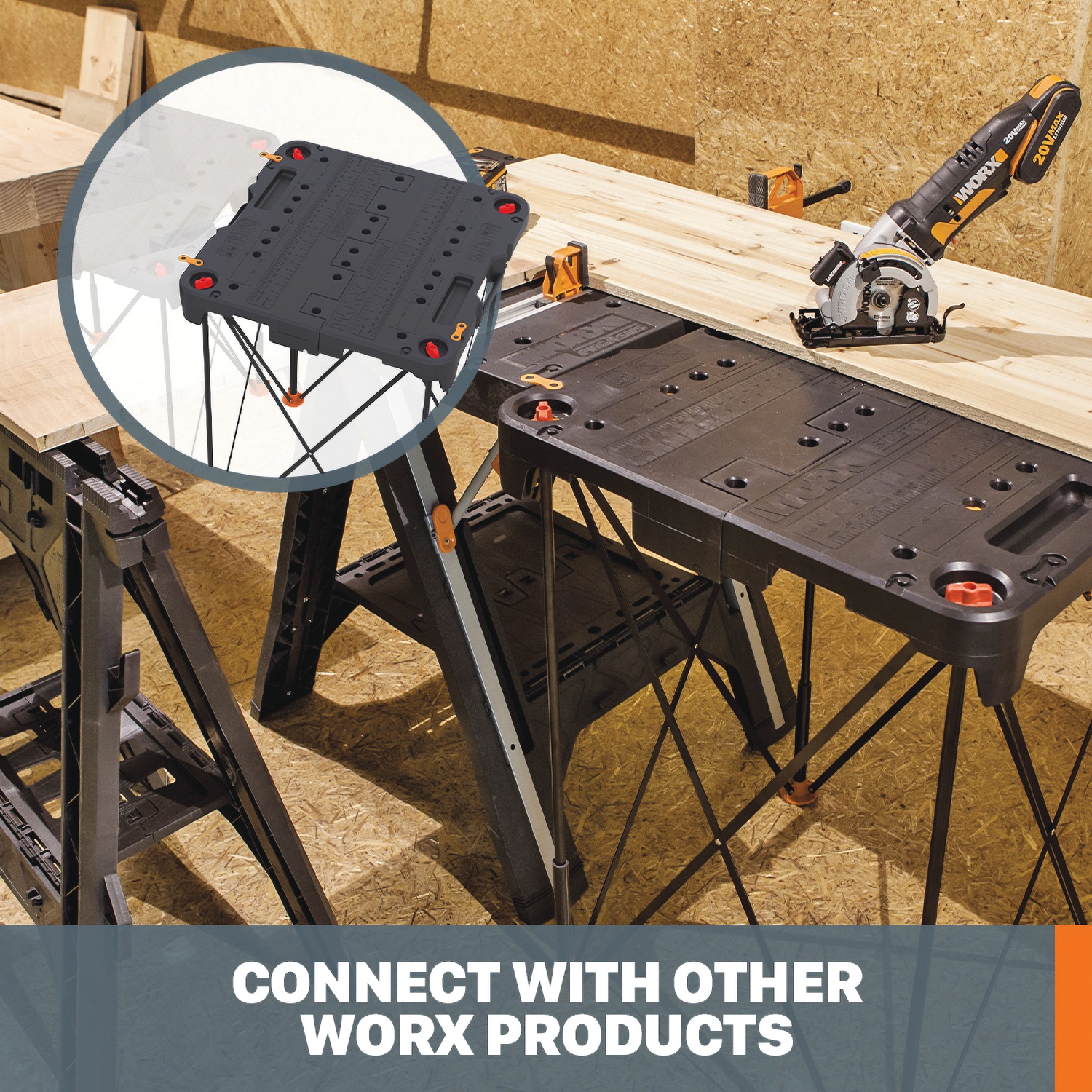 Worx Sidekick Folding Work Table | Seventh Avenue