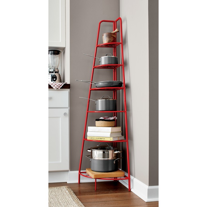 Freestanding Pot Rack, Red, large