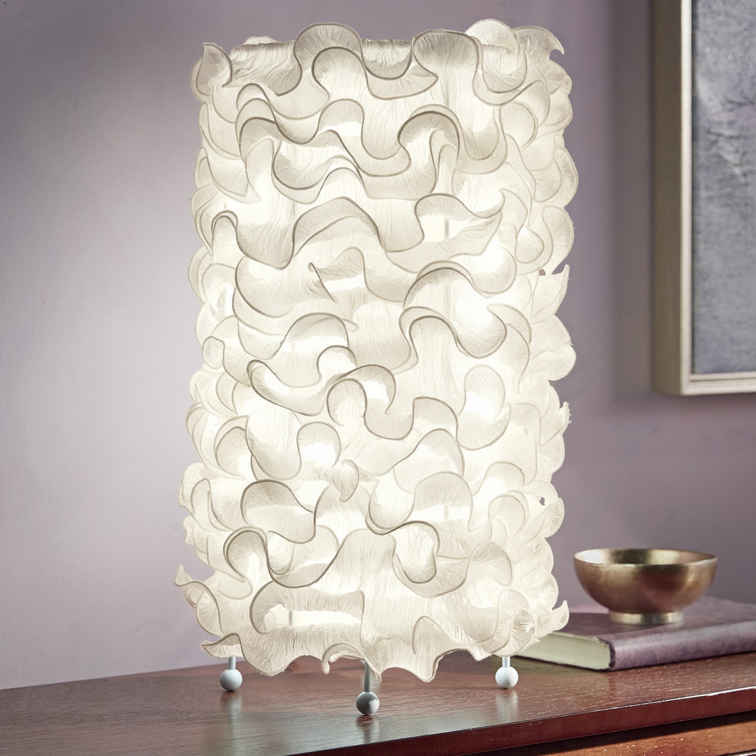 Ivory Ruffle Table Lamp | Seventh Avenue
