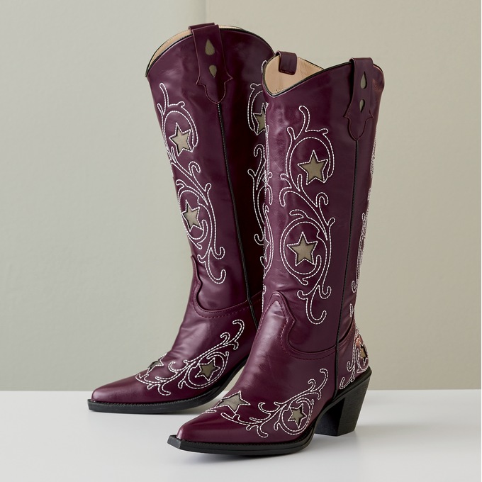 Midnight Velvet Star Cowgirl Boot, , large