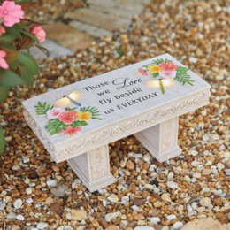 Solar Floral Dragonfly Memorial Bench, , large