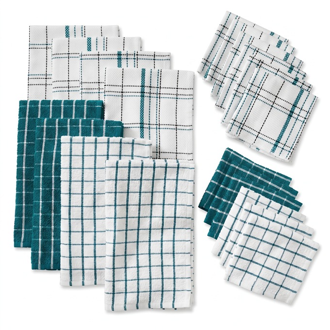 Color Connection 20-Piece Kitchen Towel Set in Absorbent Cotton, , large