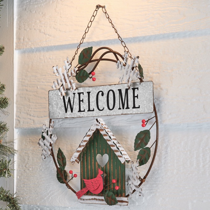 Christmas  Cardinal Welcome Sign, , large