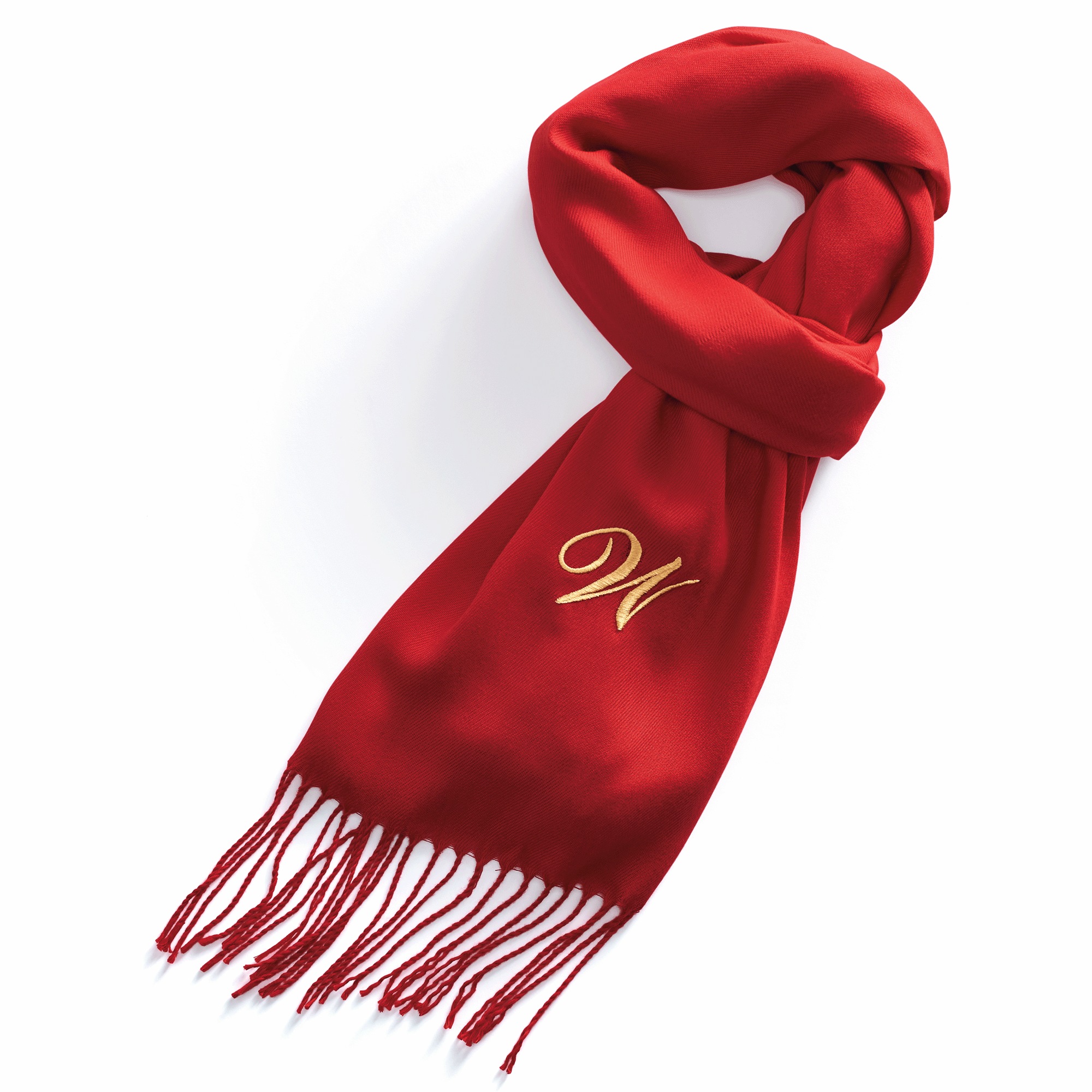 Personalized Fringe Scarf, Red, large