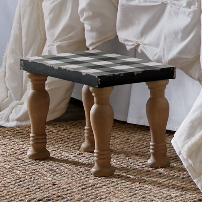Buffalo Check Foot Stool, , large