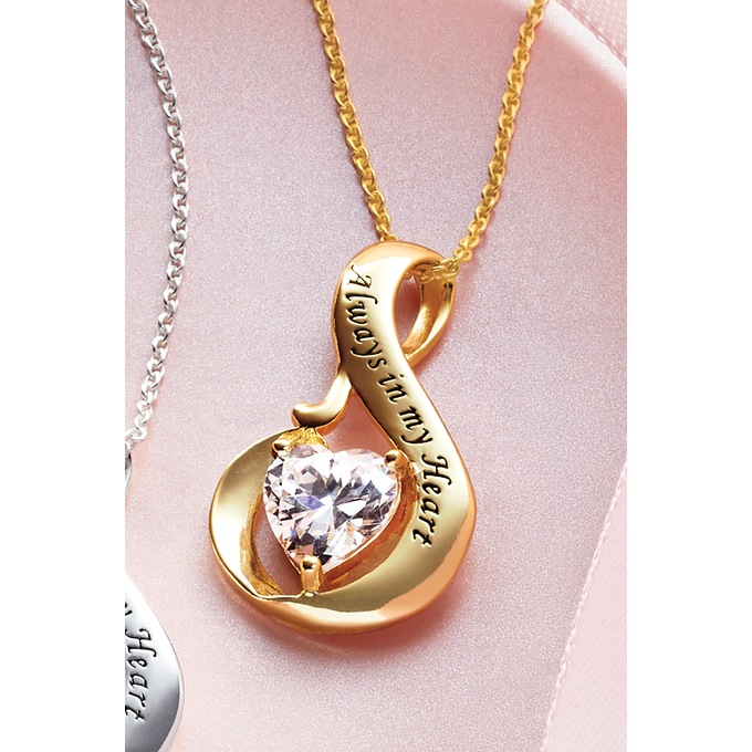 Cubic Zirconia Always in Heart Pendant, , large
