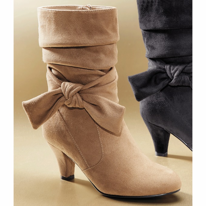 Knotted Slouch Bootie, Sand, large