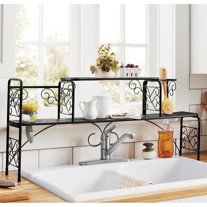 Scroll Sink Shelf & Dish Soap Drainer, , large